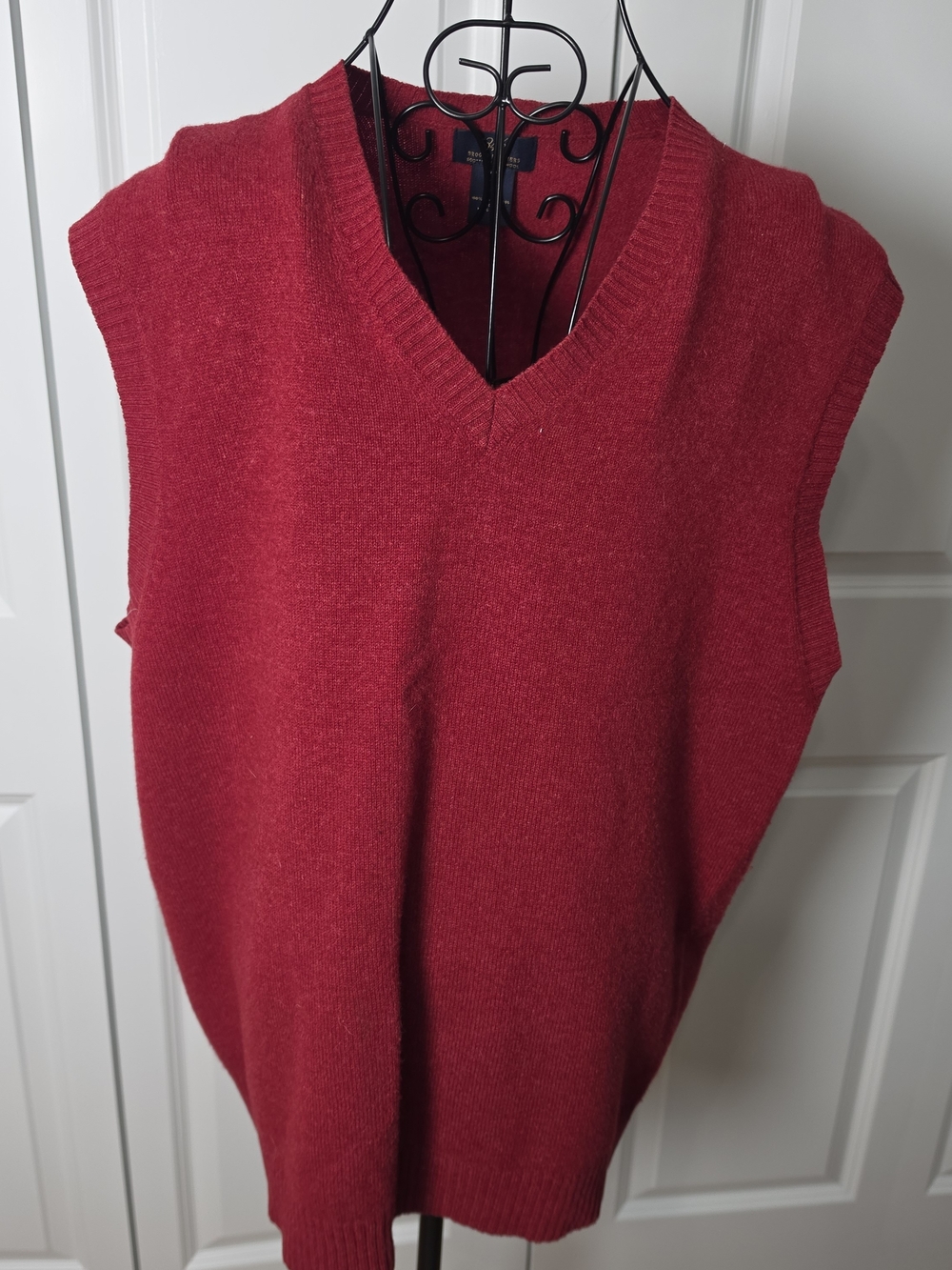 Brooks Brothers 346 100% Lambswool Red Sweater Vest L